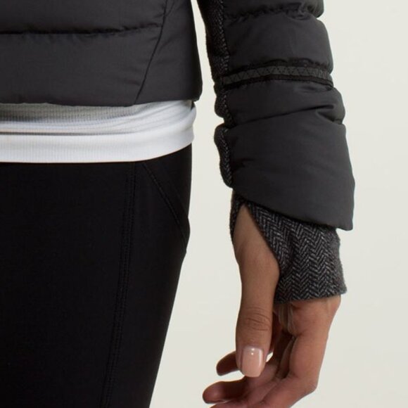 Lululemon Fluff Off Jacket - 6 Black / Heathered Herringbone Heathered Black - Picture 3 of 8